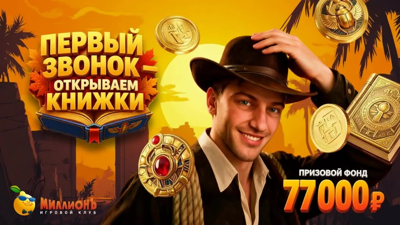 Турнир «Первый звонок» в казино Миллион — 77 000 ₽